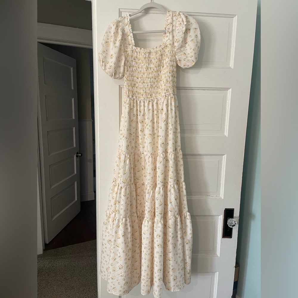 White and yellow dress